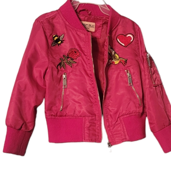 Urban Republic Girls Collection Pink Poly Twill Bomber Jacket Size 2T - Picture 2 of 6